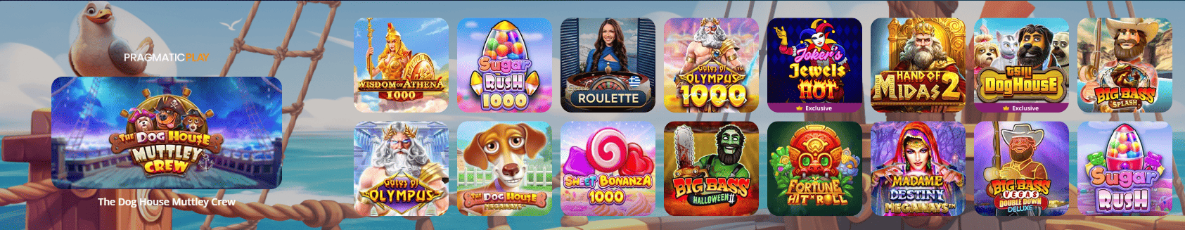 Παιχνίδια που προσφέρονται στη Novibet από την Pragmatic Play